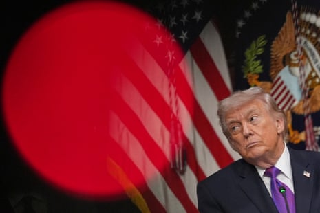 Donald Trump in the Eisenhower executive office building in Washington DC on Wednesday.