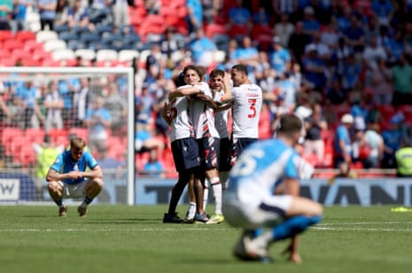 Bolton Wanderers celebrate after winning the EFL League One Play-off Final and promotion to the Championship.
