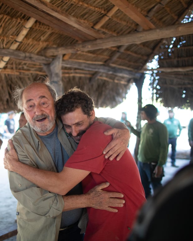 Possuelo is welcomed to the Araribóia territory by the Indigenous expert Carlos Travassos who works with the Forest Guardians