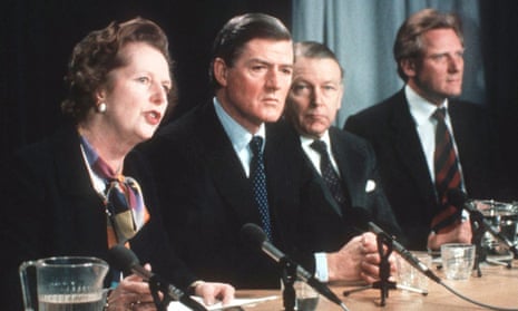 Margaret Thatcher, Cecil Parkinson, Francis Pym and Michael Heseltine in 1983.