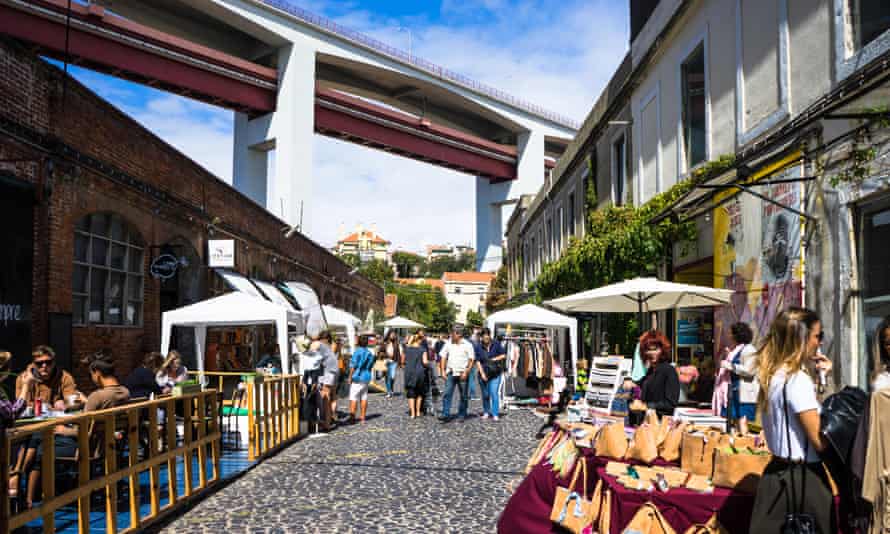 The Sunday market at LX Factory complex in Lisbon.