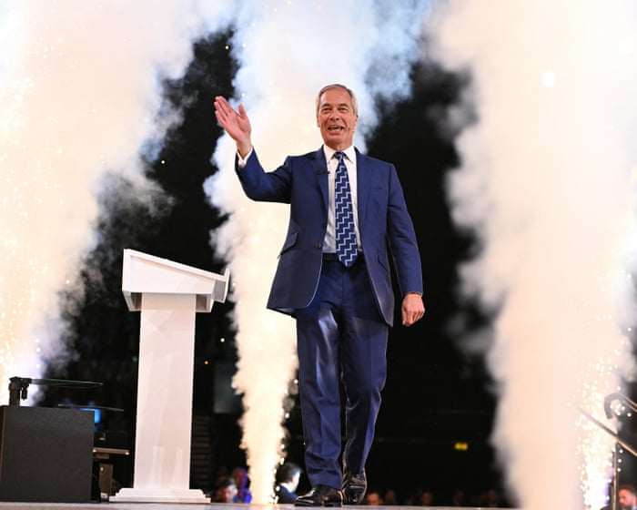 Nige takes to the stage offering empty promises and anger – and the crowd love it | John Crace