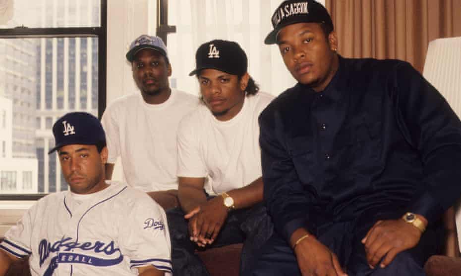 NWA in New York in 1991 (left to right) DJ Yella, MC Ren, Eazy-E and Dr Dre