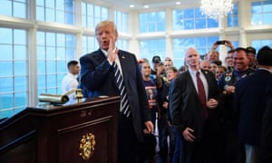 Donald Trump meets with supporters during a Bikers for Trump event at the Trump National Golf club in Bedminster, New Jersey, on 11 August 2018. 