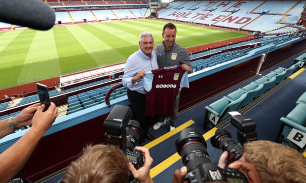 John Terry was unveiled at Villa Park alongside manager Steve Bruce on Monday.