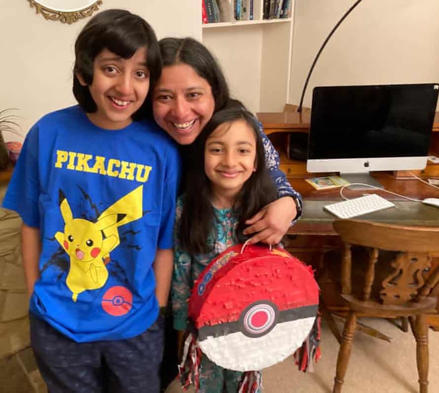 Kaveri Rajan with her son Nachiketa Srinivasan and daughter Katyayani Devidhar.