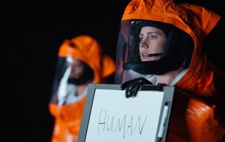 Amy Adams prepares for first contact in Arrival, ‘her talent for telegraphing emotions via tiny facial gestures shining through’. 