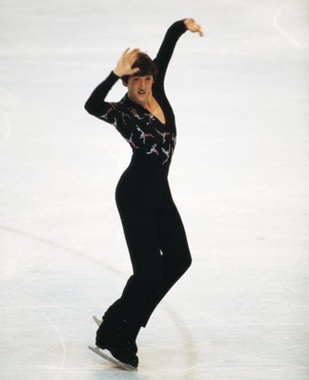 Cousins performing part of his gold medal-winning routine during at the 1980 Winter Olympics in Lake Placid.