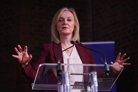 Liz Truss, former UK prime minister, at the launch of Popular Conservatism, in London, UK, on Tuesday, Feb. 6, 2024