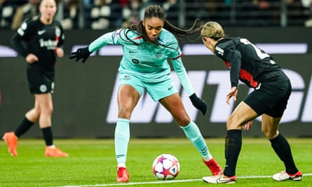 Salma Paralluelo of Barcelona during their Women’s Champions League group stage match against Eintracht Frankfurt.