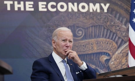Joe Biden during a meeting with CEOs about the economy in Washington DC on 28 July. 