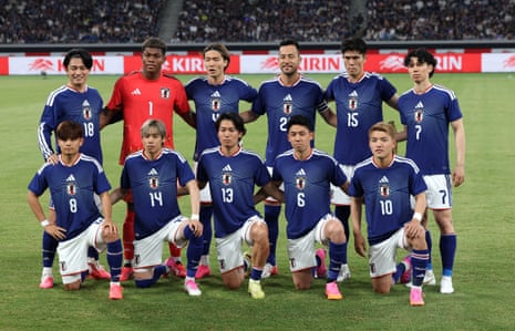 Japan players pose for a team group photo