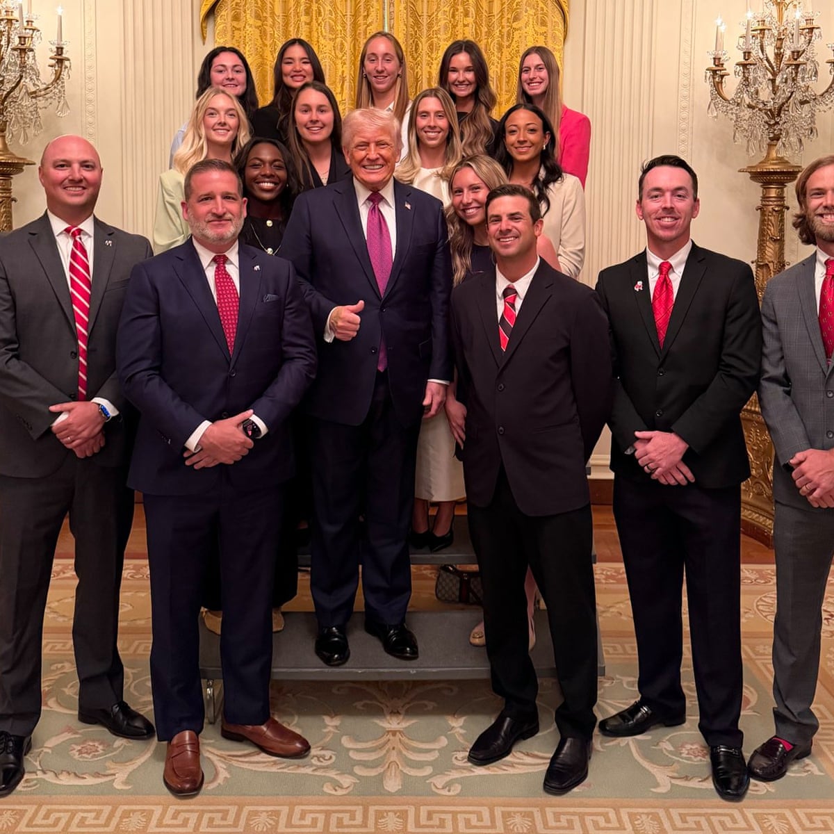 ‘Worth a thousand words’: Trump photo obscuring women’s tennis team sparks backlash