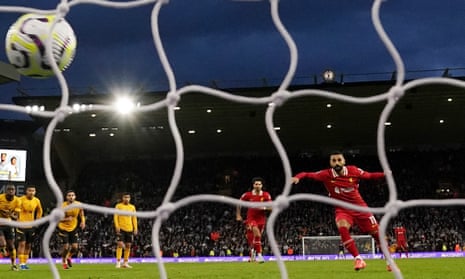 Mohamed Salah puts Liverpool back in front from the penalty spot.