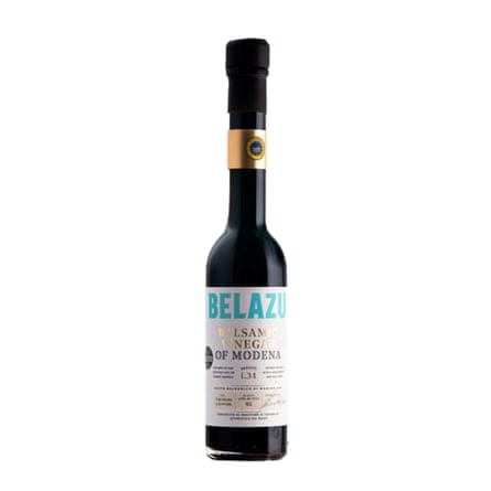 Belazu Balsamic Vinegar of Modena 250ml bottle … quite characteristically thin with a long neck.