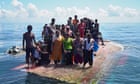 Dozens of Rohingya refugees rescued from overturned boat in Indian Ocean