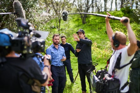 Anthony Frith on the set of his B-movie.