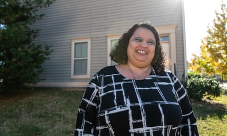 Tania Whitfield stands for a portrait outside her her home in Lexington, Kentucky, on 14 October 2022.