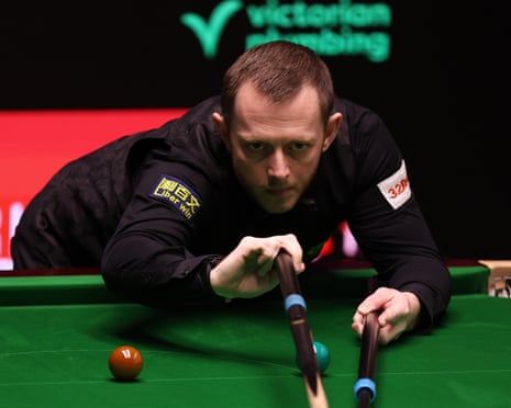Mark Allen plays a shot at the Crucible in April.