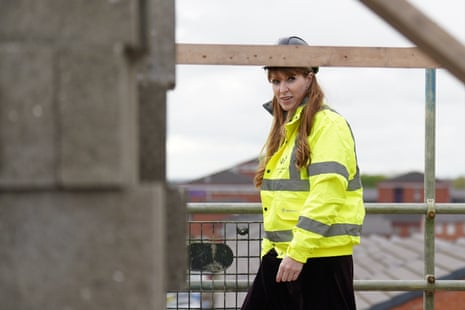 Labour deputy leader Angela Rayner during a visit to a housing development.
