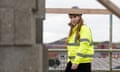Angela Rayner in a hard hat on a building site