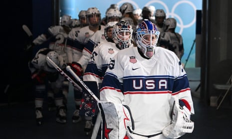 The US women’s hockey team heads out onto the ice to face Canada.