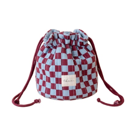 Tbco. Cotton Wash Bag Blue Chequerboard