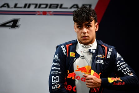 Arvid Lindblad prepares to drive during the Lusail Sprint race of the F2 championship