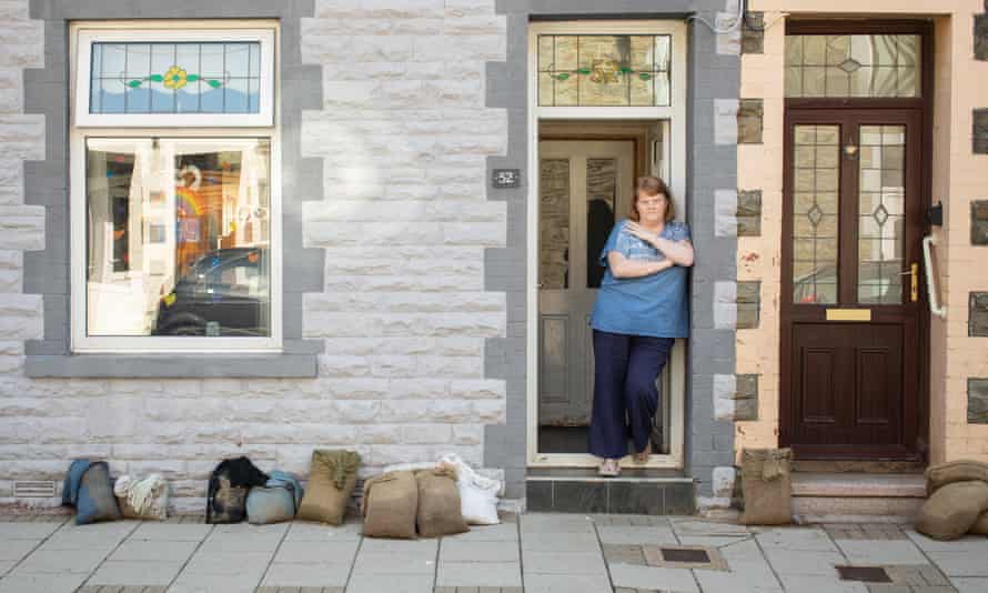 Lian Roderick in the doorway of her home in Pentre, south Wales