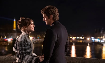 ‘There is absolutely nothing at stake’ … Lily Collins as Emily, Lucas Bravo as Gabriel in season four of Emily in Paris.