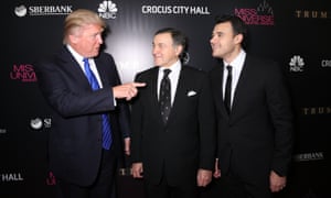 Donald Trump with Aras Agalarov and his son, the singer Emin Agalarov, in 2013.