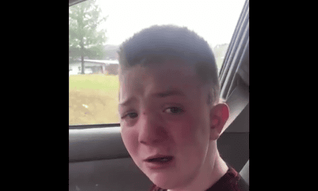 Keaton Jones who was filmed after being bullied in Knoxville, USA. December 2017