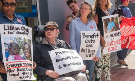 A protest in Kentish Town, north-west London, against benefit cuts and sanctions. 
