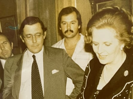 Capron, left, with Margaret Thatcher.