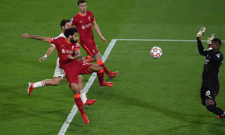Mohamed Salah scores Liverpool’s second-half equaliser