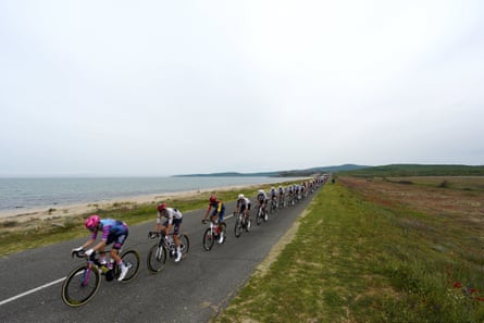 The peloton ride during the opening stage of this year’s Giro.