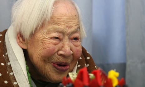 Misao Okawa celebrating her 115th birthday in 2013