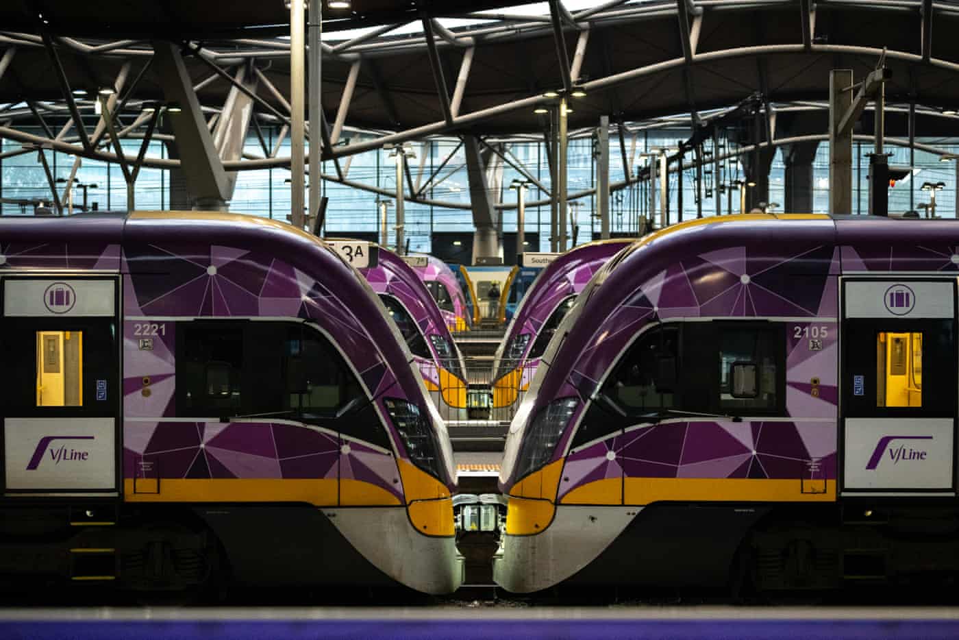 Disrupted V-Line services at Southern Cross station in Melbourne on Wednesday.