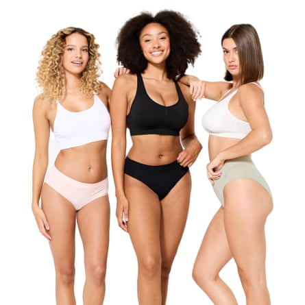 DECATHLON Women’s Seamless Knickers Three-Pack – Black/Pink/Sage.