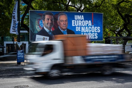 An election campaign billboard for the Chega party