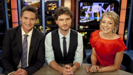 Dave Hughes, Charlie Pickering and Carrie Bickmore on The Project