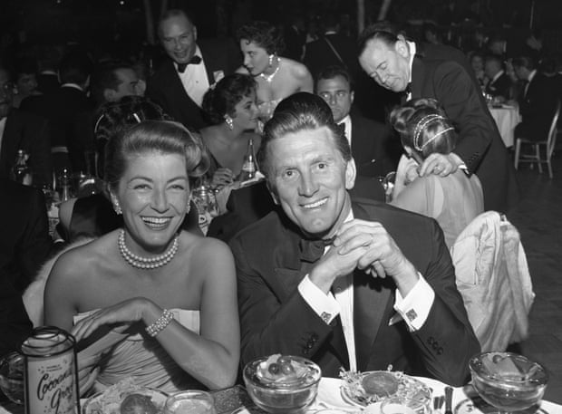 Kirk and Anne Douglas at Golden Globe awardsin 1957.