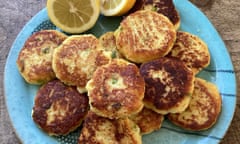 Rachel Roddy’s cauliflower, potato and mint fritters.