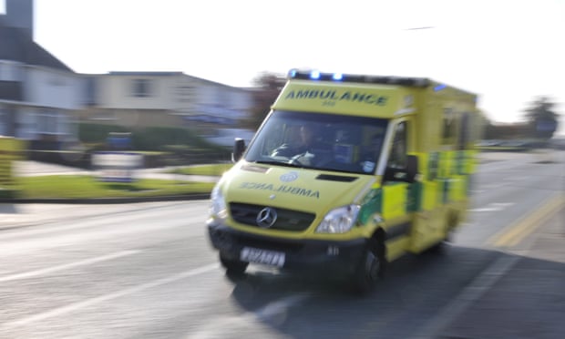 An ambulance on an emergency call
