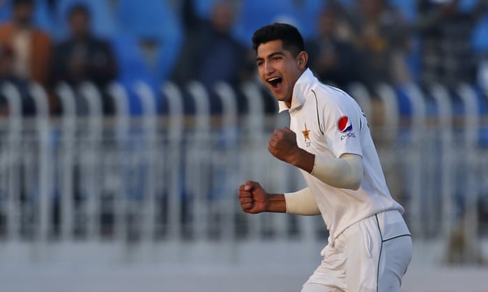 Image result for Naseem Shah becomes youngest bowler to take test hat-trick