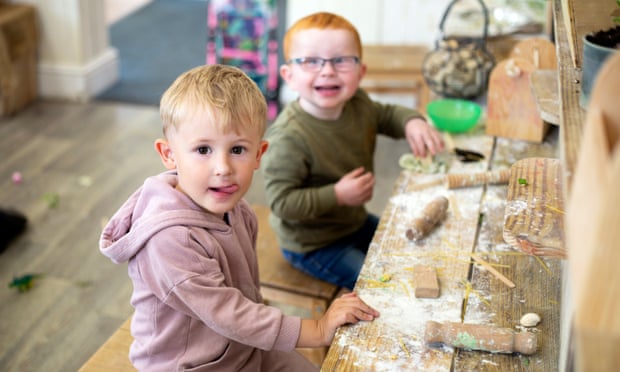 Two young boys play at Central Children’s Centre.