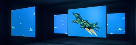 MIG 29 Soviet Fighter Plane and Clouds, 2005, by Cory Arcangel, on show in Everything At Once.