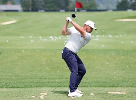 Bryson DeChambeau on the driving range