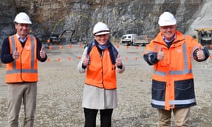 Angus Taylor, Liberal candidate for Eden-Monaro Fiona Kotvojs and Scott Morrison at a press conference announcing final federal approval for Snowy 2.0