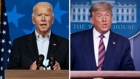 Trump repeats baseless election fraud claims as Biden calls for calm – video report